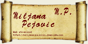 Miljana Pejović vizit kartica